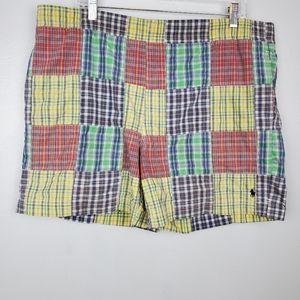 Vintage Ralph Lauren Polo Sport Patchwork Swim Shorts Trunks Mens Sz L Vtg